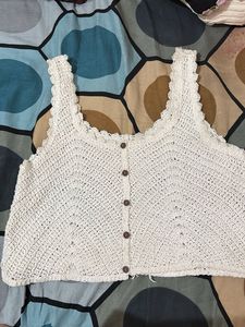 Crochet Button-Up Tank Top