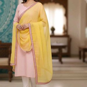 Elegant Pink & Yellow dupatta
