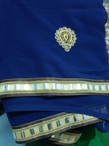 Navy Blue Color Party Wear Saree