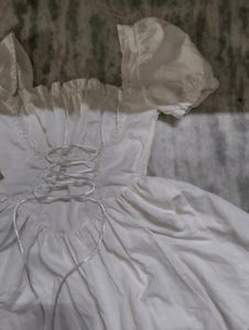 gothic lolita coquette white lace corset dress