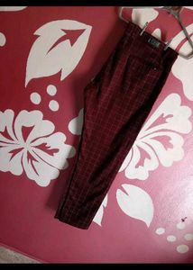 Burgundy Checkered Pants