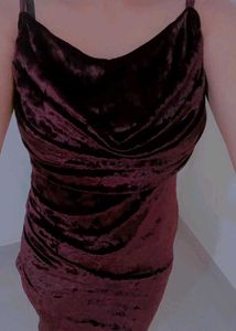 Velvet Slit Maxi Dress