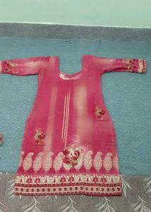 Pink Floral woolen suit set