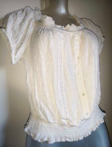 🎁Buy 1, Get 1 Free🎁White Peasant Top Size S/M