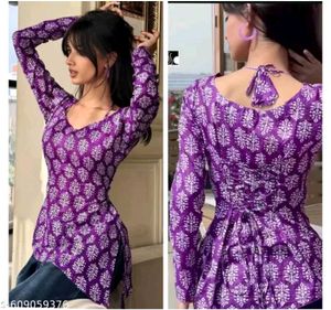 Elegant Purple Printed Kurti