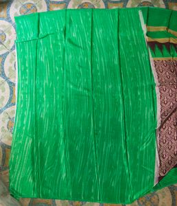 Elegant Green &amp; Brown Saree