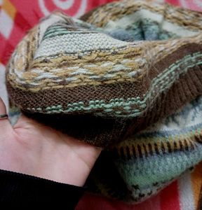 Vintage Patterned Knit Sweater