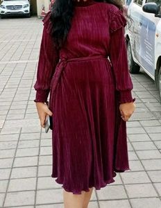 Elegant Pleated Midi Dress🎀🤌