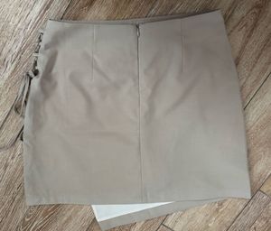 Stylish Taupe Wrap Mini Skirt