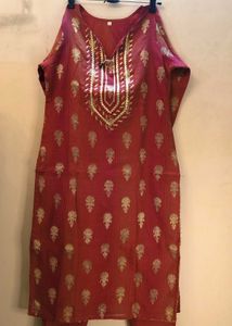 GOTA-PATTI CHANDERI COTTON KURTA SET