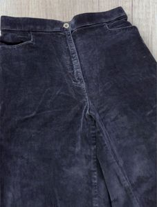 Navy Blue velvet Flared Pants