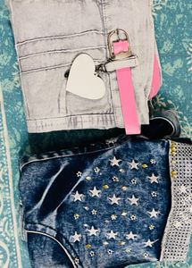 Girls Denim Short 2 Combo 100 % New