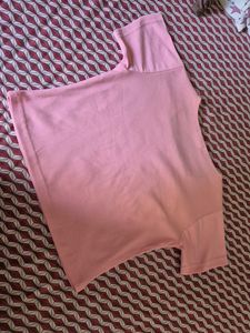 Pink Square Neck Crop Top