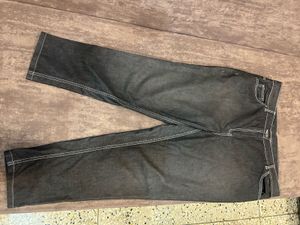 Grey Jeans With White Stitching