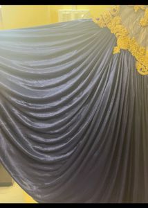 Arbia Ethnic Gown With Golden Work And Frills