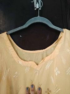 Yellow Embroidered Kurta