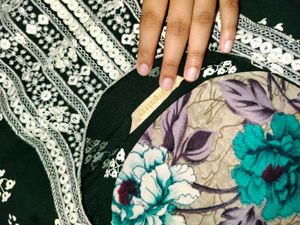 Green Floral Embroidered Kurti