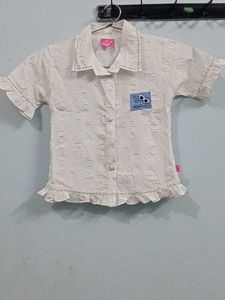 Cute Girls Clothing Set white shirt blue denim jea