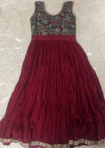 Maroon Umbrella Dress