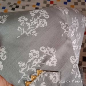 Gray Floral Print Kurta Set