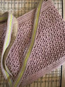 Crochet Lavender Sling Bag With A Funky Strap