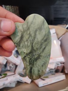 Green jade roller with gua sha stone Broken &amp; Fixed With Glue