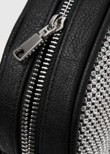H&amp;M OVAL WAIST BAG FANNY POUCH BLING BLACK SILVER