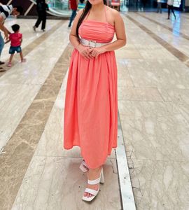 Coral Maxi Dress without Belt