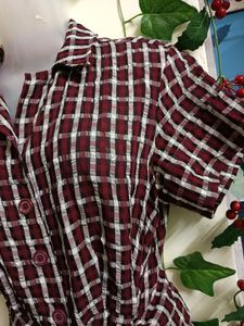 Checked Korean Shirt Dress