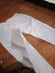 White Elastic Waist Pants
