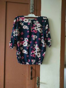 Floral Navy Blue Top