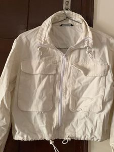 White Cropped Jacket