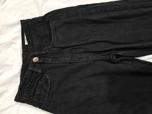 High-Waisted Black Jeans