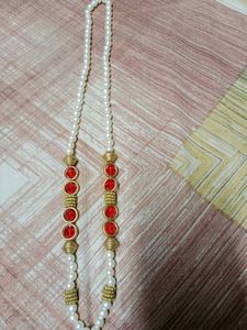 Pearl And Gold Tone Necklace