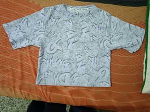 Lavender Color Over Size T-shirt For Wome