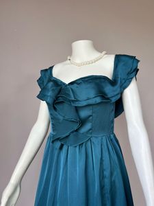 Teal Ruffle Maxi Dress
