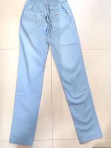 Light Blue Straight-Leg Pants