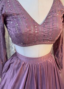 Lavender Mauva Pink Sequence Lehenga