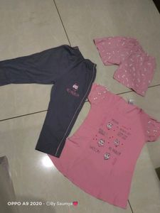 Pink Night Suit For Girls