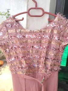 Pink Sequin Top Jumpsuit