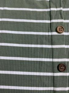 Olive Striped Button-Up Top