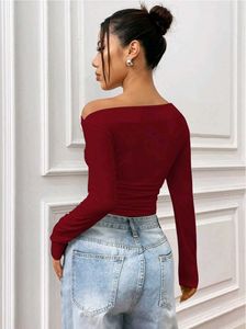Cherry Red Off Shoulder Fitted Top💄🍒