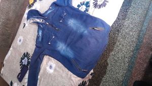 Blue Denim Hooded Shirt