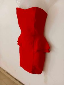 HOT RED PEPLUM DRESS