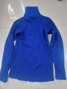 Blue Turtleneck Sweater