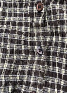 Vintage Plaid Button-Down Top