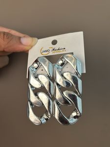 Silver Overlapping Statement Earrings