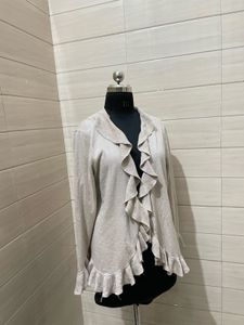 glittery partywear  korean y2k Ruffled Knit Cardig