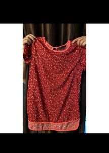 Red Printed Top