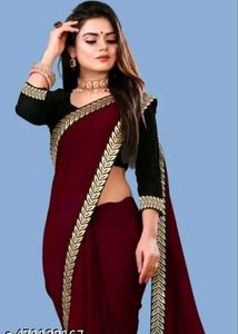 Elegant Red &amp; Black Saree